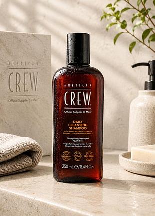 Шампунь american crew cleanser shampoo – глубокая очистка волос и кожи головы, мужской шампунь, профессиональная косметика, 250