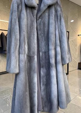 Шуба норкова пальто blue irich 110 см довжина р.48-54