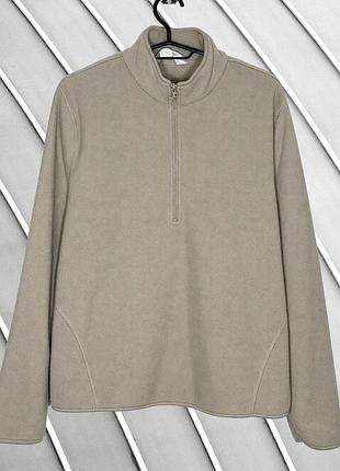 Женская молочная флисовая кофта primark l xl 42 44 праймарк теплая бежевая зимняя флиска на молнии 1/4 zip primark l xl 42 44