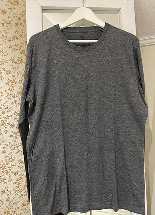 Базова коттонова кофта світшот лонгслів uniqlo supima р.l нова