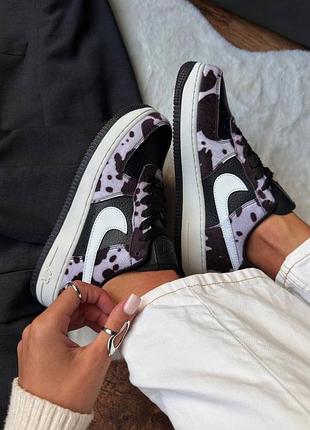 Air force 1 cow print field black