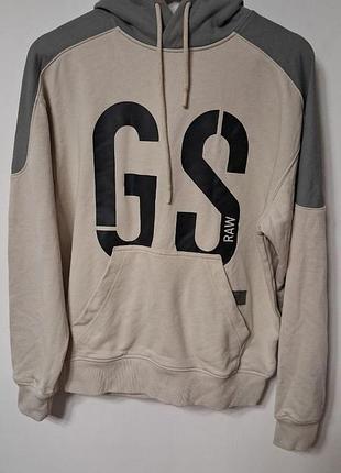 Худи кофта с капюшоном бежевая женская g star raw, размер m - l.