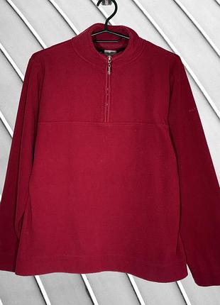 Жіноча червона флісова кофта active eu 38 40 m l тепла зимова фліска на блискавці 1/4 zip кофта active eu 38 40 m l