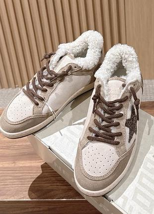 Кеди кросівки golden goose ggdb superstar ballstar з утворенням хутро