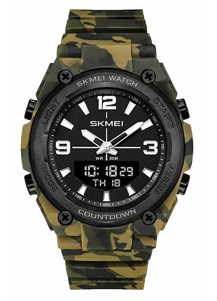 Наручний годинник skmei 2796cmgn camo green мілітарі дизайн та водозахист