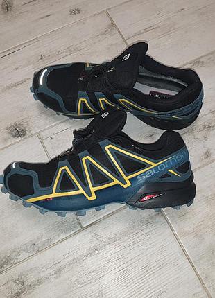 Кросівки чоловічі salomon speedcross 4 gtx чорні з жовтим