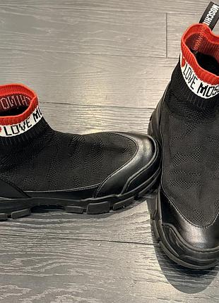 Кросівки жіночі love moschino чорні, розмір 39, текстиль