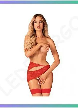Пояс для чулок obsessive atenica m/l червоний мереживний пояс для панчох для жінок сексуальний пояс дл sku_tanga_vendorcode_для