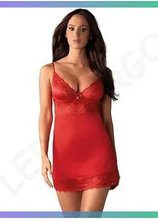 Сорочка obsessive lovica красная s/m облегающая с кружевом для женщин эротическая ночная рубашка sku_tanga_vendorcode_для