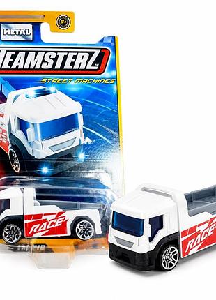 Игрушечная машинка teamsterz race металлическая инерционная белая 8 см