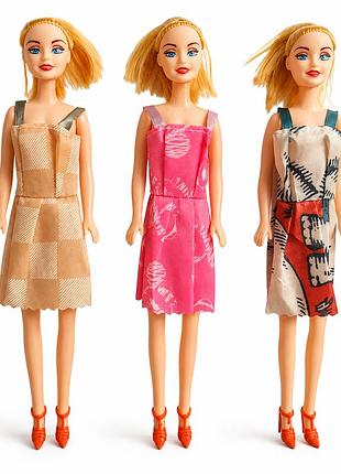 Кукла fashion happy time 30 см с шелковистыми волосами в платья, 3 вида, для детей от 3 лет