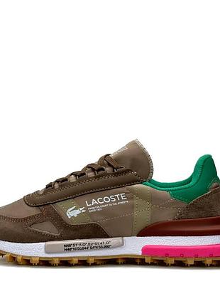Женские кроссовки lacoste elite active w brown green