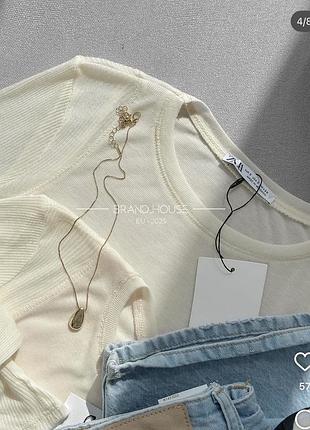 Лонгслів жіночий zara білий 4