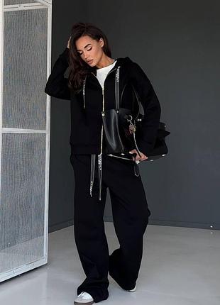 Костюм max mara чорний з лого шнурками