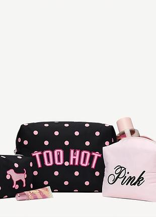 Набор косметичек victoria's secret pink 3 в 1 сумка victoria's secret косметичка victoria’s secret