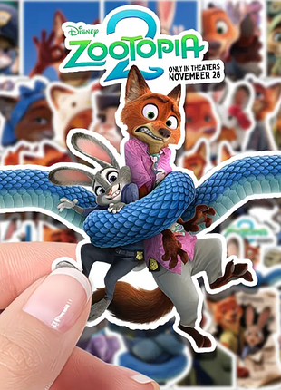 Набор наклеек зверополис стикеры zootopia джуди хопс disney бумажные наклейки зоотрополіс животные зайка мультики дисней зоотопія