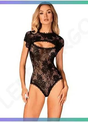 Боди peonesia черный l/xl с короткими рукавами кружевное для женщин кокетливое эротичное sku_tanga_vendorcode_для полнолетних