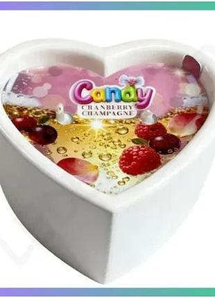 Массажная свеча candy cranberry champagne 70 мл с ароматом шампанского и клюквы для романтического веч sku_tanga_vendorcode_для