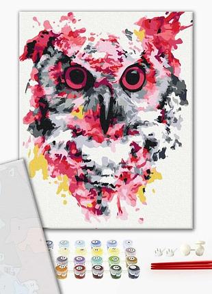 Brushme premium картина по номерам сова в красках, 40×50 см, 40x50 см