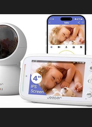 Jeeber vb816pro baby monitor 1080p wifi 4" ips display ptz 360°view 2.4ghz