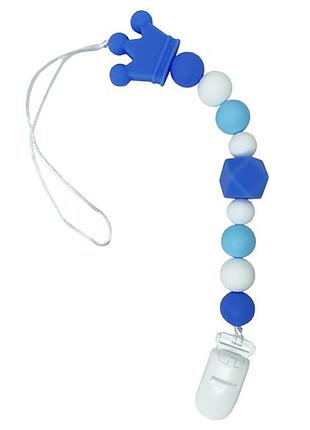 Ланцюжок для пустушки "корона" mgz-0511(blue) силіконовий