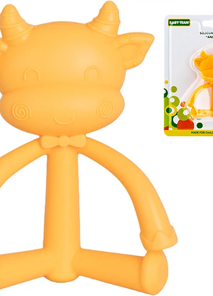 Прорізувач силіконовий baby team корівка для немовлят жовтий
