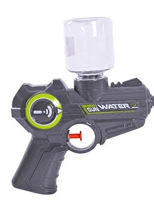 Детский игровой водный пистолет 8013a(grey) пластик, 15 см, с бутылкой