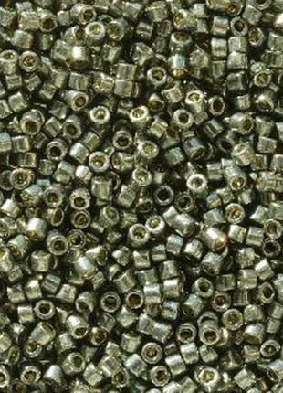 Db-2512 бисер miyuki duracoat delica beads 11/0 (металлизированный темно-серый бензиновый)
