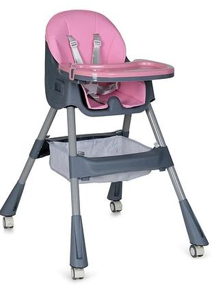 Стільчик для годування m 5722 lilac до 20 кг, складаний, 5-ти точковий, екошкіра