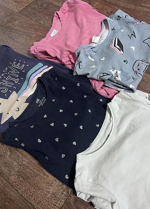 Лонгсліви для дівчаток h&m різнокольорові бавовняні