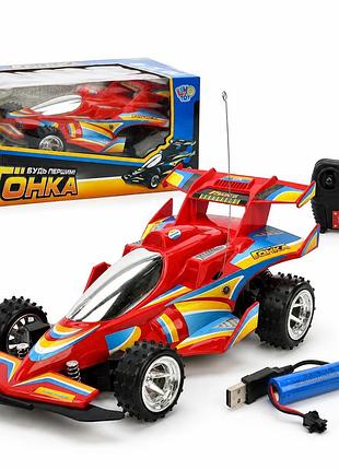 Машинка на радиоуправлении limo toy гонка 29 см с аккумулятором, светом и звуком