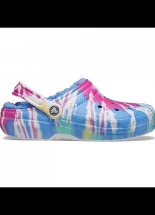 Оригінальні крокси crocs crocs classic lined tie dye clog.для дітей молодшого віку, підлітків і дорослих розмір: 19-20;22-23;34-35;36-37;38-39;39-40