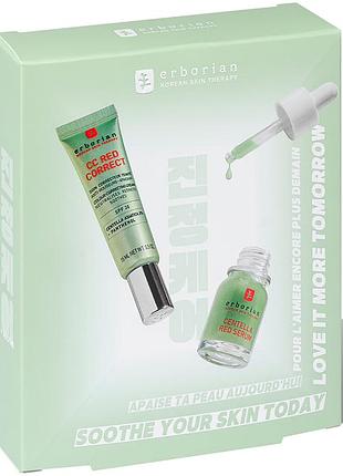 Набор успокаивающих средств erborian centella soothing duo erborian cc red correct erborian centella red serum