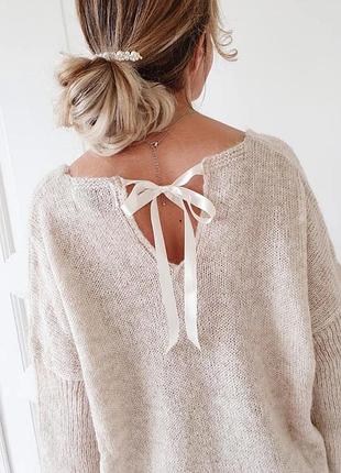 🖤невероятно нежный джемпер паутинка bohemian с вырезом и бантиком🖤