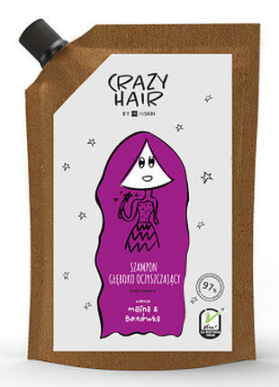 Шампунь для глубокой очистки hiskin crazy hair с ароматом малина и черника, 300мл (дой-пак), 300 мл