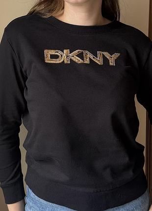 Світшот жіночий dkny чорний з логотипом