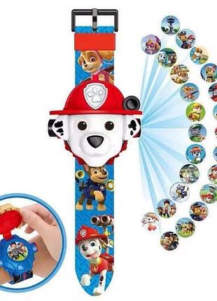 Дитячий годинник з 3d проектором 24 зображення щенячий патруль маршал - paw patrol