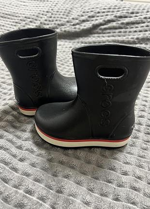 Гумові чоботи для дітей crocs чорні