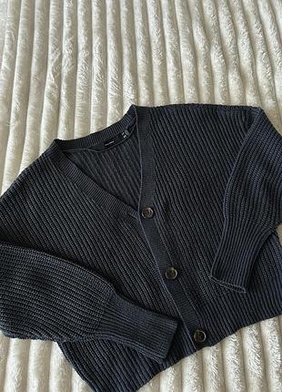 Жіноча в'язана кофта сірого кольору, розмір 42-46