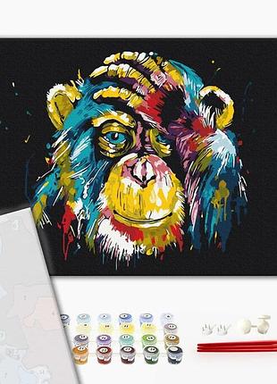 Brushme premium картина по номерам красочная шимпанзе, 40×50 см, 40x50 см