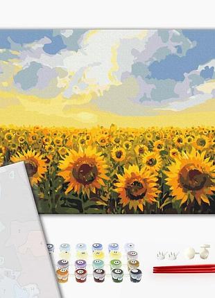 Brushme premium картина по номерам поле подсолнухов, 40×50 см, 40x50 см