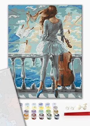 Brushme premium картина за номерами музична дівчинка, 40×50 см, 40x50 см