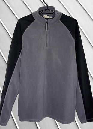 Мужская серая флисовая кофта mountain warehouse m l 48 50 маунтин верхаус тепла зимняя флиска 1/4 zip mountain warehouse m l