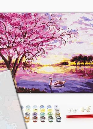Brushme premium картина по номерам цветение сакуры, 40×50 см, 40x50 см