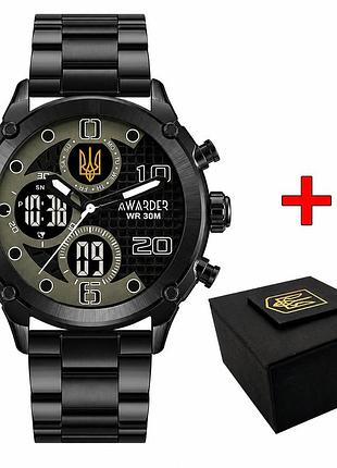 Мужские часы awarder 017 тризуб золото all black