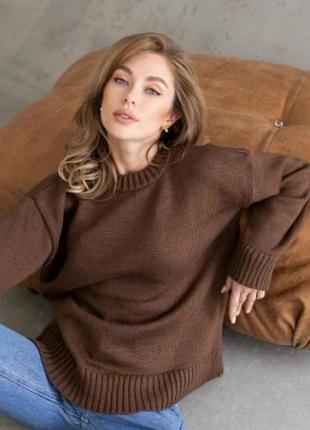 Светр жіночий карамельний акриловий розмір l /oversize