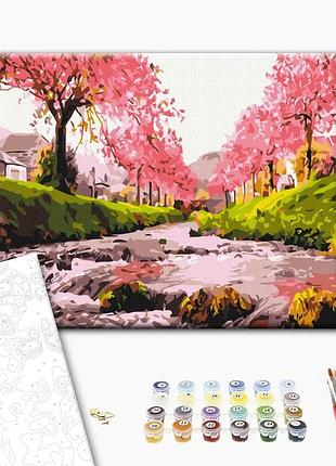 Brushme classic картина по номерам река у сакуры, 30×40 см