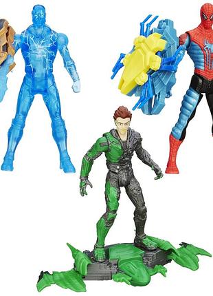 Набір фігурок hasbro 3в1: електро, людина павук, гоблін з к/ф людина павук, 10 см - spider strike