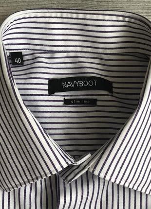 Сорочка\рубашка navyboot slim line striped dress shirt3 фото