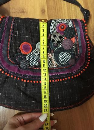 Текстильна бохо сумочка з аплікацією вишивкою індія8 фото